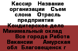 Кассир › Название организации ­ Съем слона › Отрасль предприятия ­ Кондитерское дело › Минимальный оклад ­ 18 000 - Все города Работа » Вакансии   . Амурская обл.,Благовещенск г.